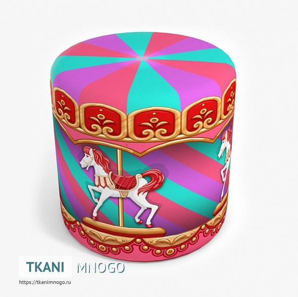 Фото рисунка мебельных принтов “Карусель 13” детские - цифровая печать на мебельной ткани